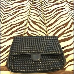 Black Leather Chain Purse